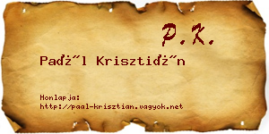 Paál Krisztián névjegykártya
